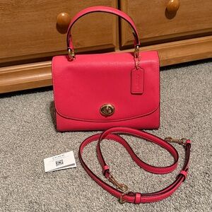 Coach Electric Pink Tilly Top Handle Bag with Crossbody Strap